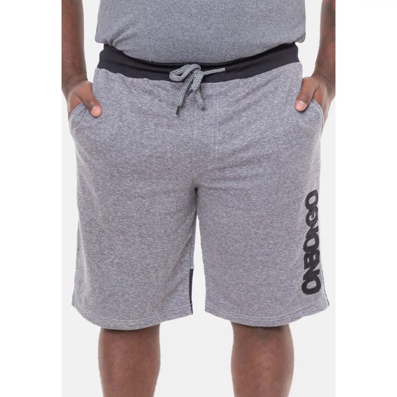 Bermuda Onbongo Moletom Plus Size Preta Mescla - Plus M