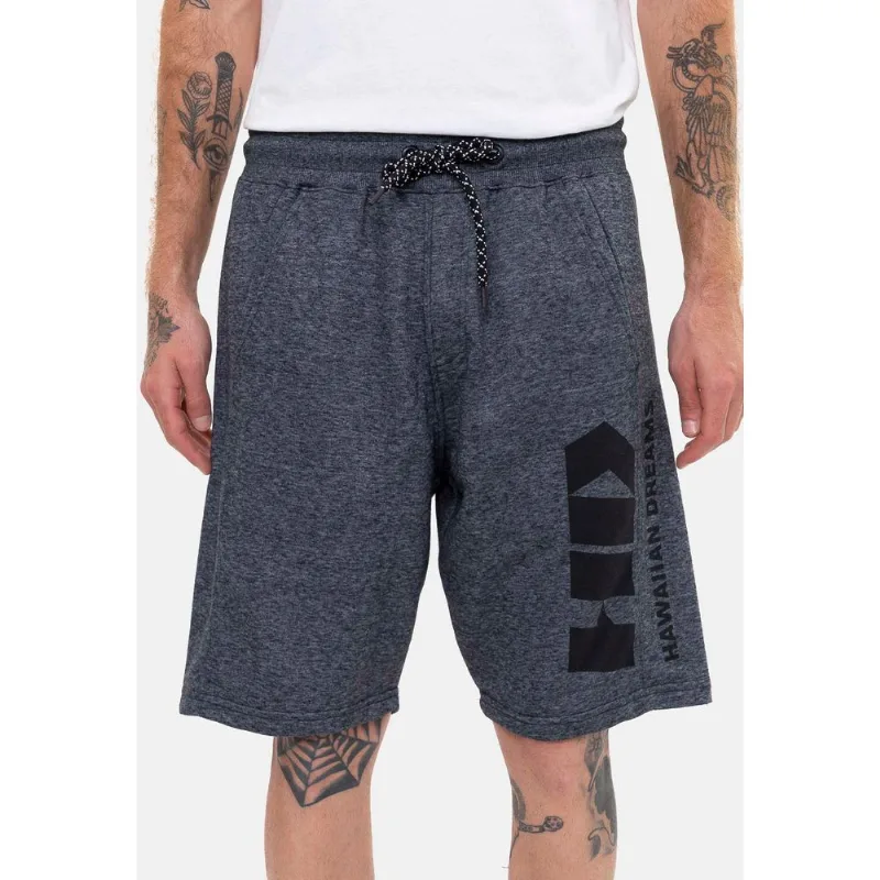 Bermuda HD Moletom Preta Mescla - G