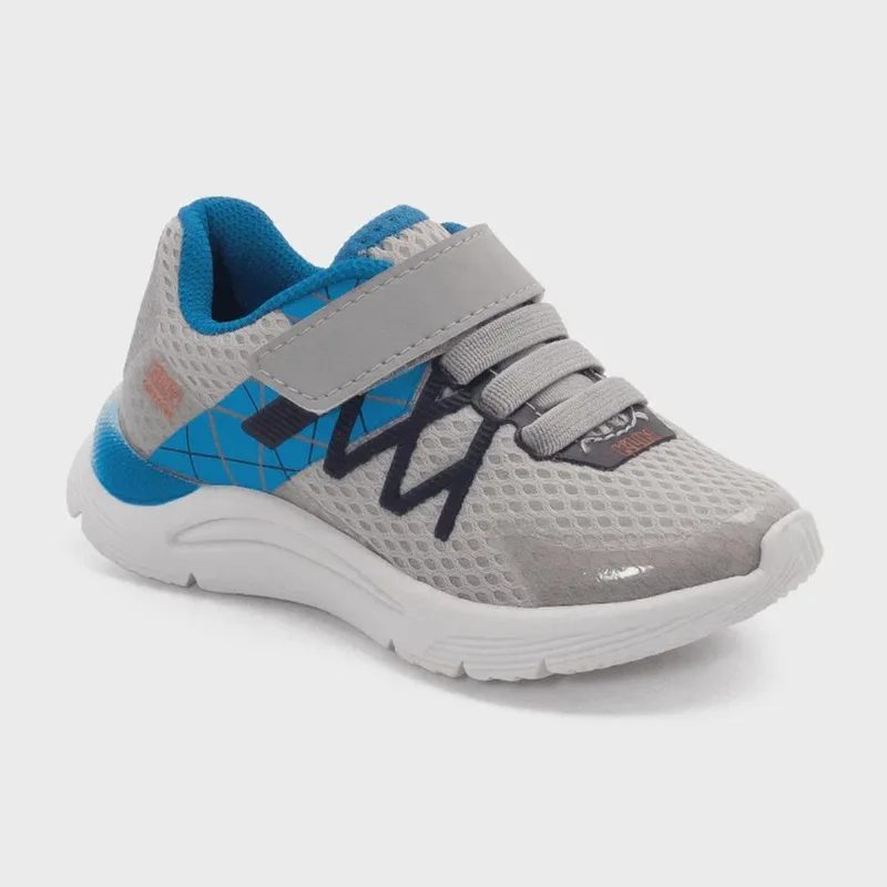 Tênis infantil menino new sport klin cinza E azul 22 ao 27 antiderrapante