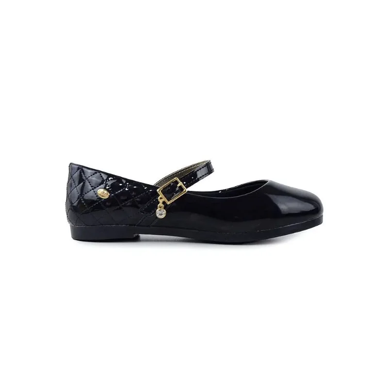 Sapatilha Menina Klin Princesa Pingente Preto 151167-02