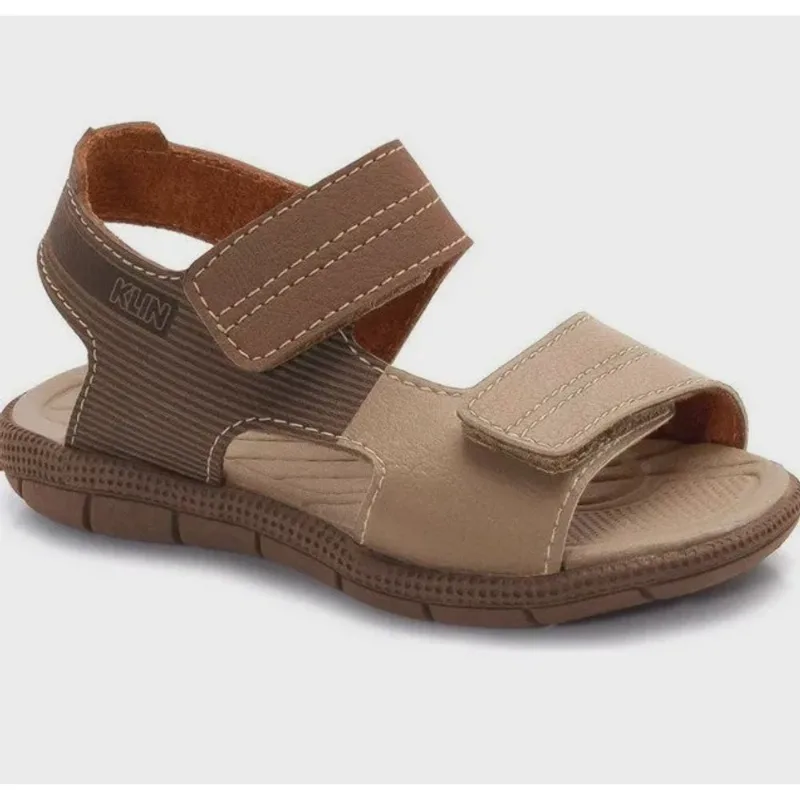 Sandália infantil klin menino tic tac whisky 20 ao 27 antiderrapante