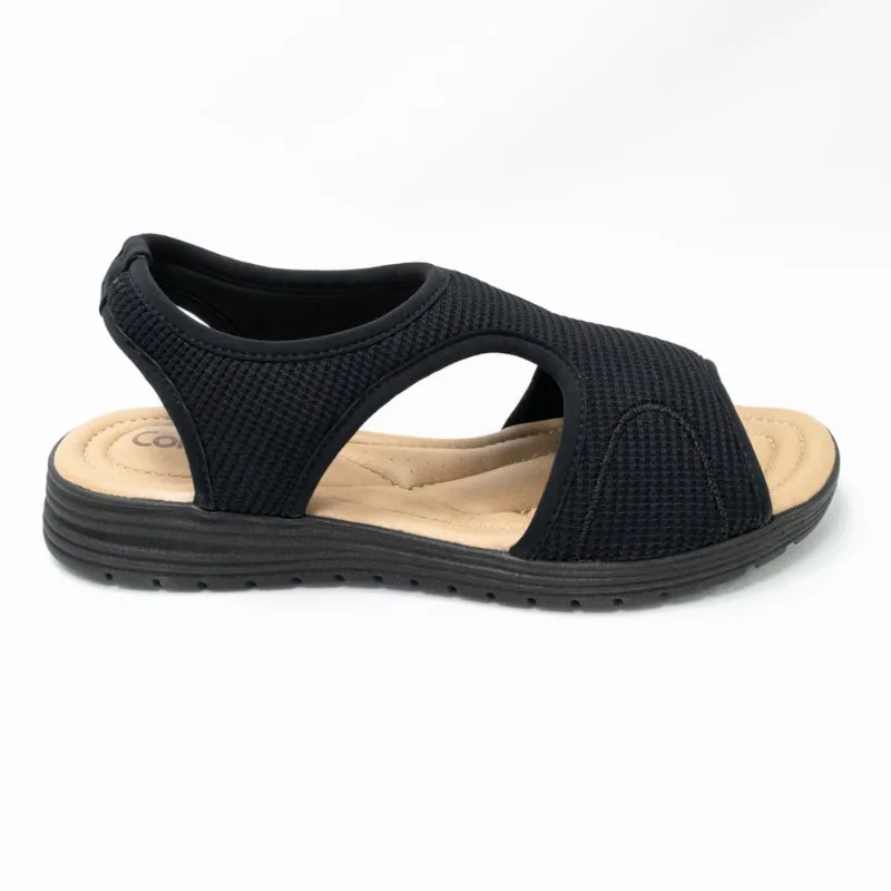 Sandália ComfortFlex 21-51402 Lycra Paris Preto com Proteção para Joanete numeração especial