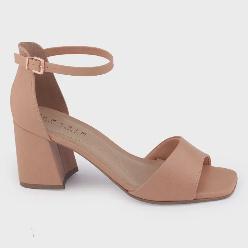 Sandália Ramarim Casual 22-34202 salto bloco alto croco