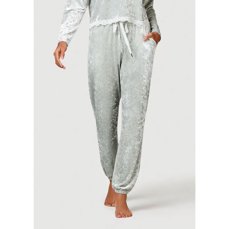 Calça De Pijama Feminina De Veludo - Verde G