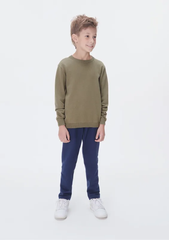 Calça Básica Infantil Menino Em Moletom Tam 1 a 16 - Azul - Hering Kids - Calças