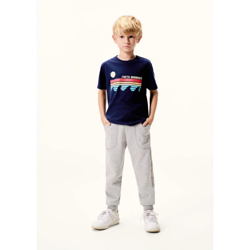 Calça Básica Infantil Menino Em Moletom Peluciado Com Bolso - Cinza 008