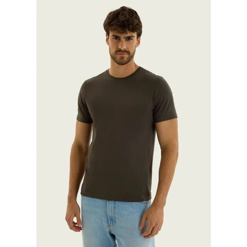Camiseta Básica Masculina Manga Curta Pima - Verde G