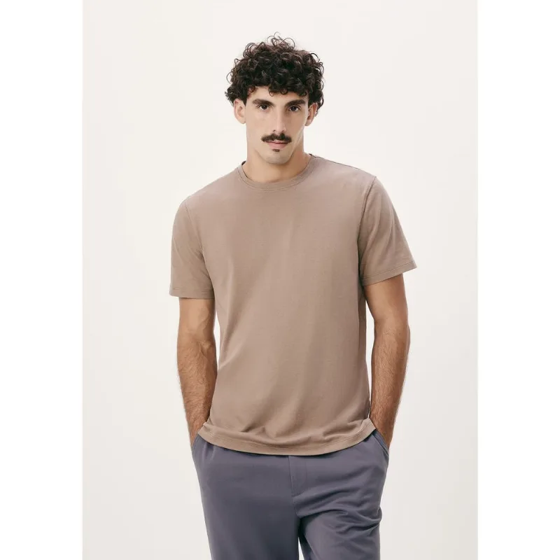 Camiseta Básica Masculina Manga Curta Pima - Marrom M