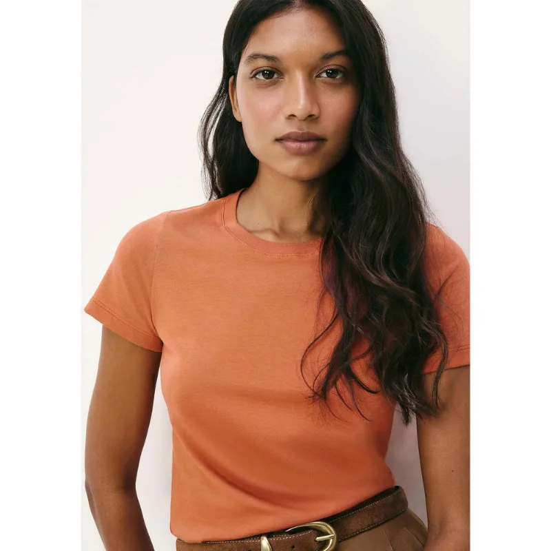 Camiseta Básica Feminina Slim World - Laranja XG