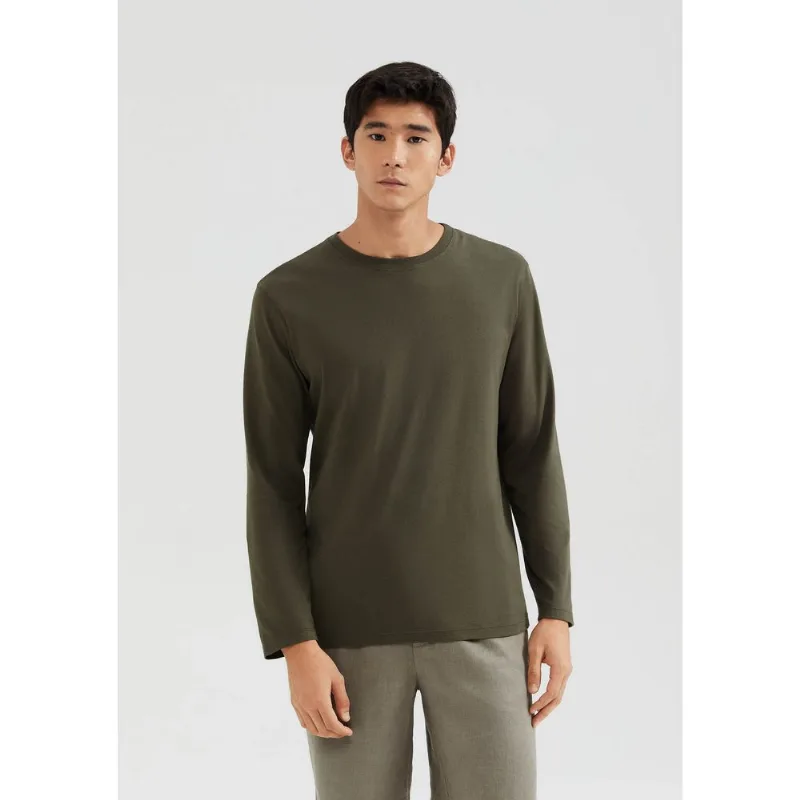 Camiseta Básica Masculina Manga Longa Regular World - Verde EXG