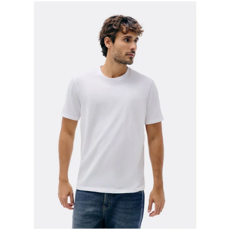 Camiseta Básica Masculina Manga Curta Em Malha H+ - Branco M