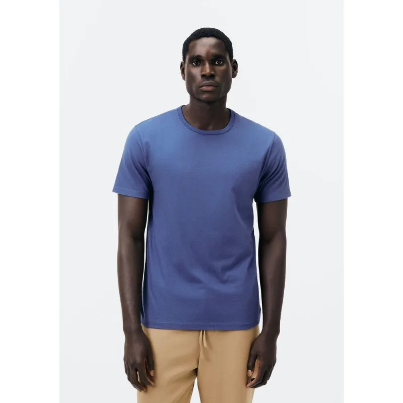 Camiseta Básica Masculina Manga Curta Slim - Azul G