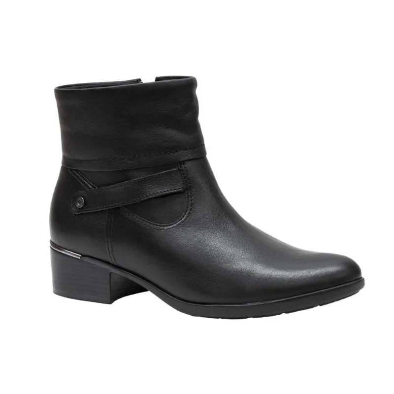 Bota feminina ankle boot comfortflex couro