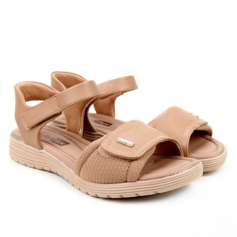 Sandália Comforflex Plataforma Velcro Feminina