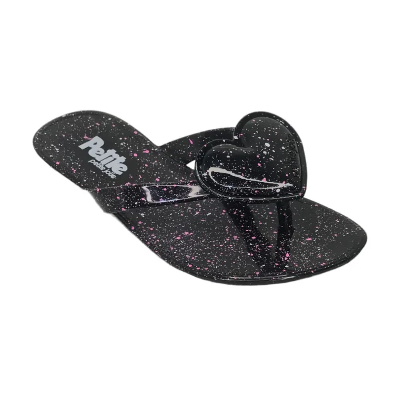 Chinelo Petite Jolie Menina Lucky Preto PJ6450IN