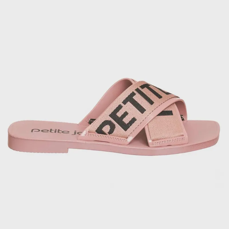 Chinelo Feminino Vibe J-Lastic Rosa Antigo Preto Petite Jolie PJ6437