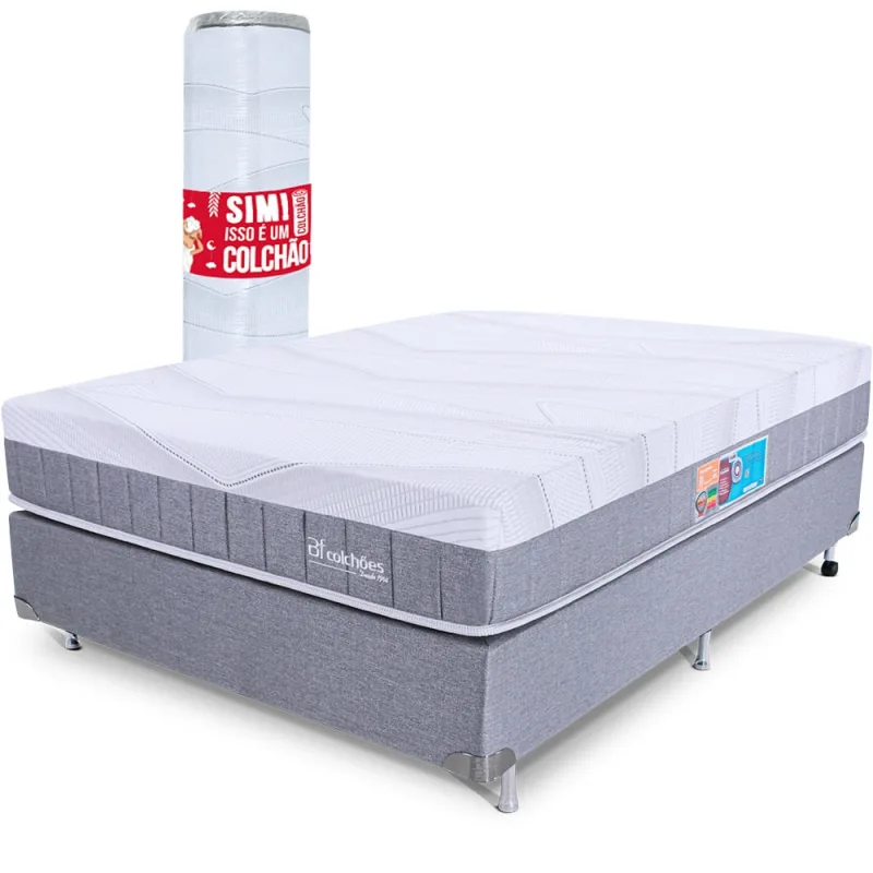Cama Box com Colchão Queen Molas Ensacadas e Pillow Top de Espuma Viscoelástica a Vácuo Infinity Premium 158x198cm - bf Colchões - Não Disponível - Móveis
