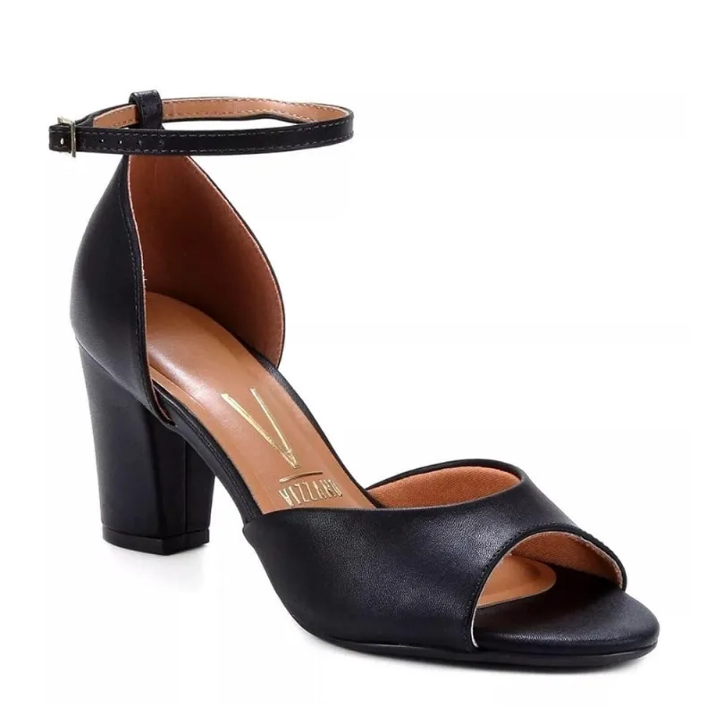 Sandália Fem Vizzano Peep Toe Salto Bloco Preto 6262.406