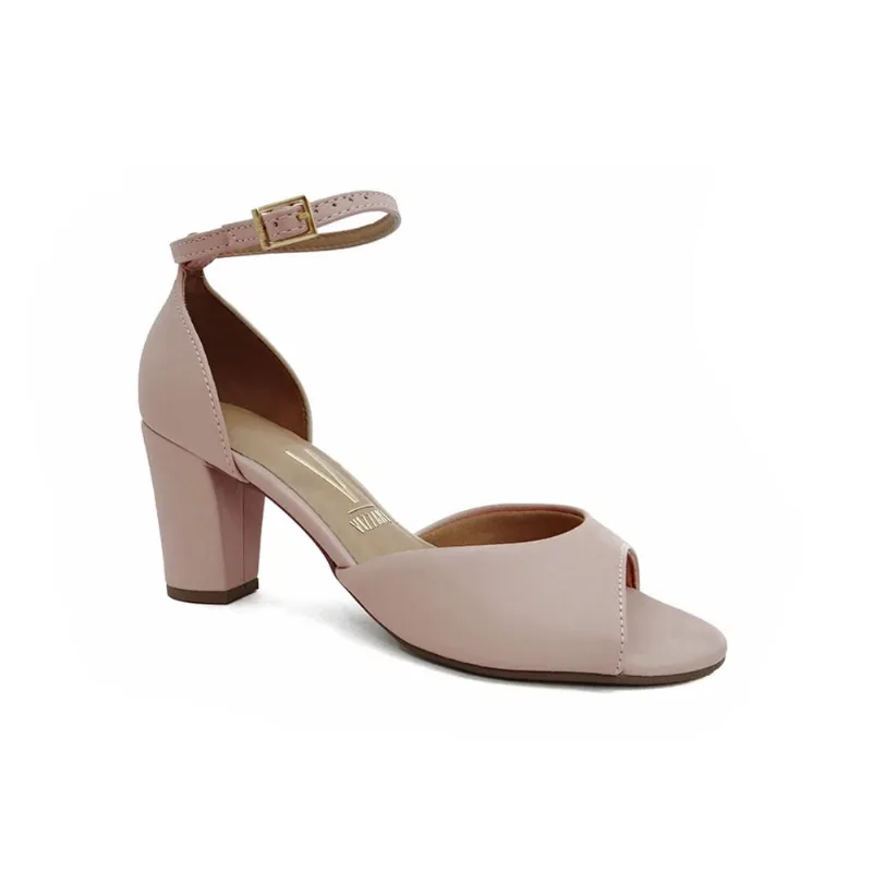 Sandália Fem Vizzano Peep Toe Salto Bloco Bege 6262.406