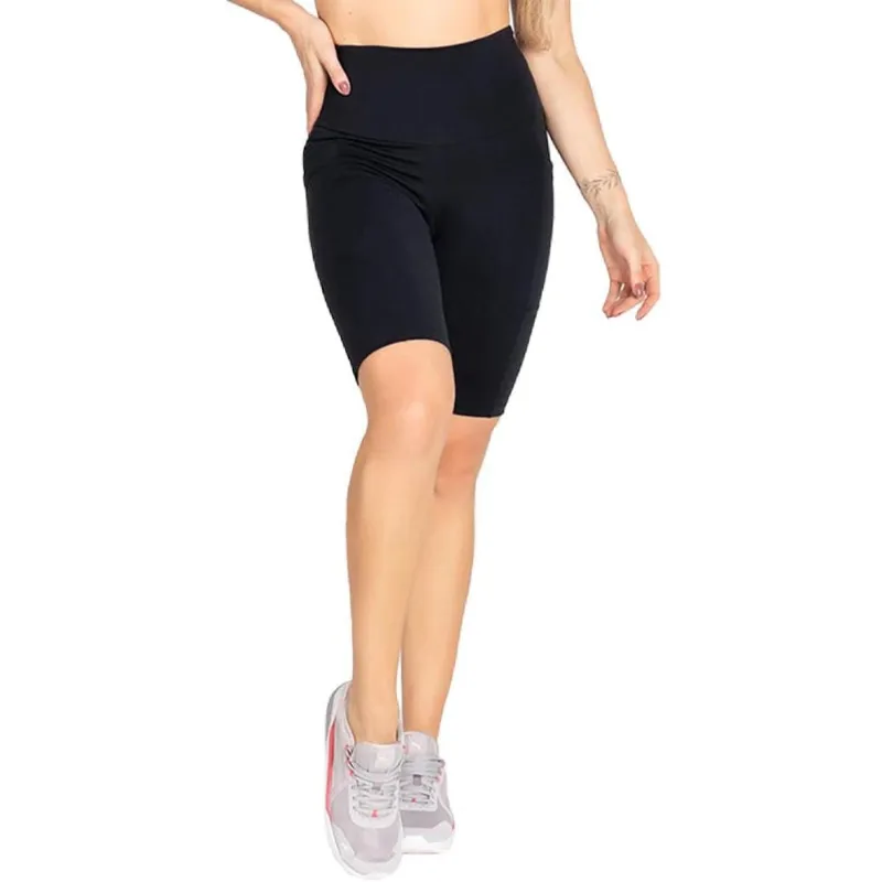 Bermuda Trinys A-857 High Compression Com Bolsos Feminina P / Preto.