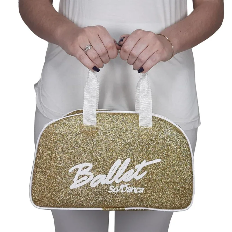 Bolsa de Mão Só Dança BG-762 Com Gliter Dourado Feminina - Só Dança - Esporte E Lazer