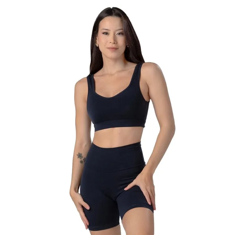 Top Academia Trinys Suplex F-13840 Com Fecho e Bojo Feminino GG / Marinho