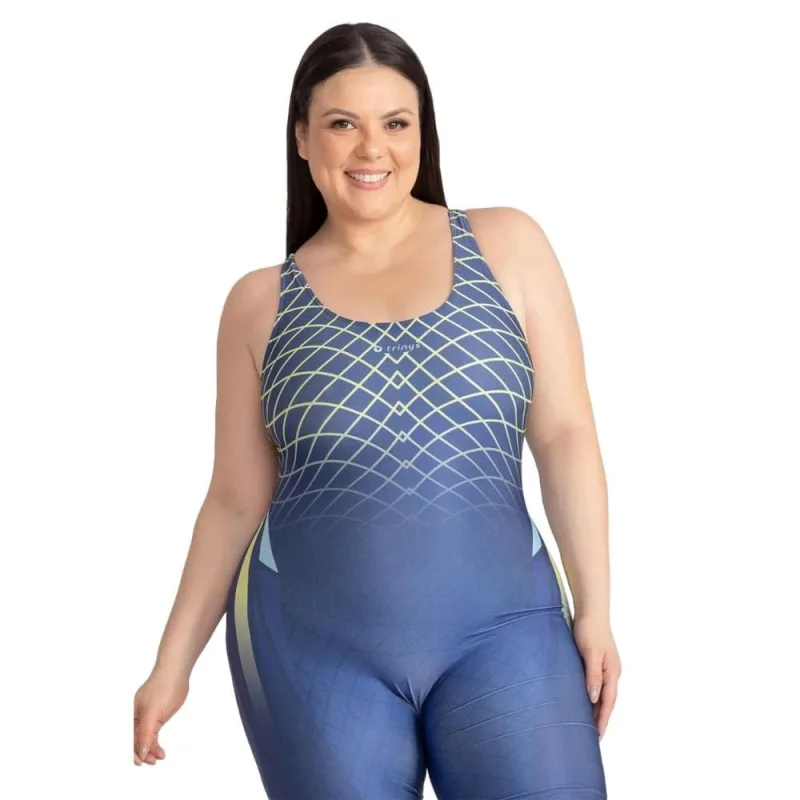 Maio Macaquinho Natação Trinys Estampado 3585 Plus Size - Trinys - Esporte E Lazer
