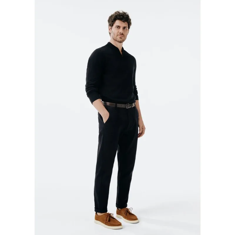 Calça Em Sarja Masculina Taper Chino - Preto 040