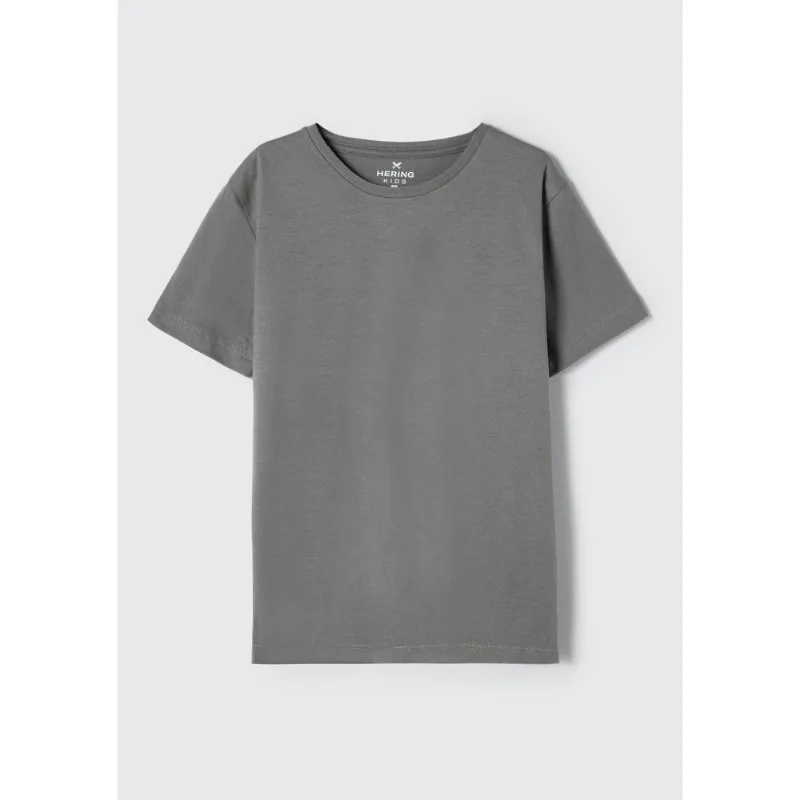 Camiseta Básica Infantil Menino Manga Curta Slim - Cinza 003