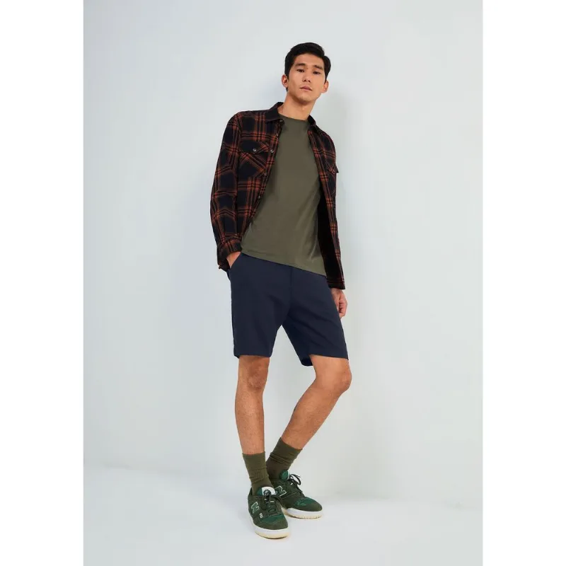 Bermuda Básica Masculina Chino Em Linho - Azul 042