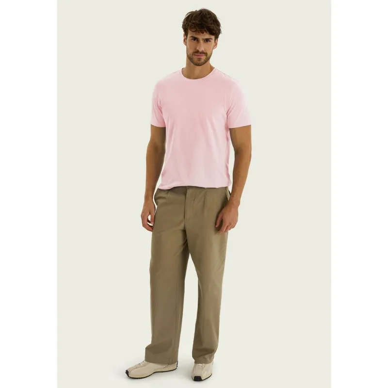 Camiseta Básica Masculina Manga Curta Pima - Rosa XXG