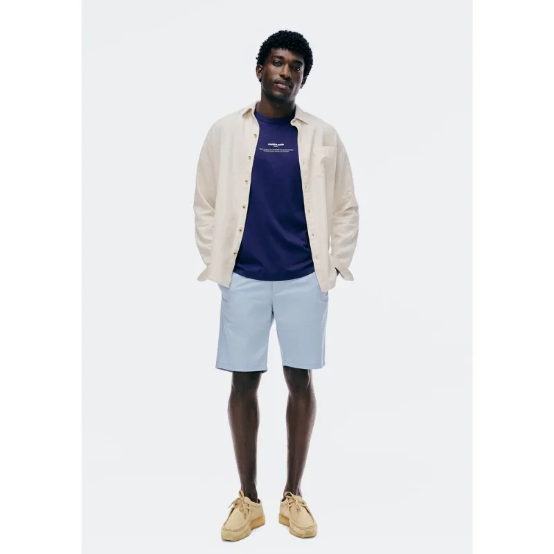 Bermuda Básica Masculina Chino Em Sarja - Azul 036