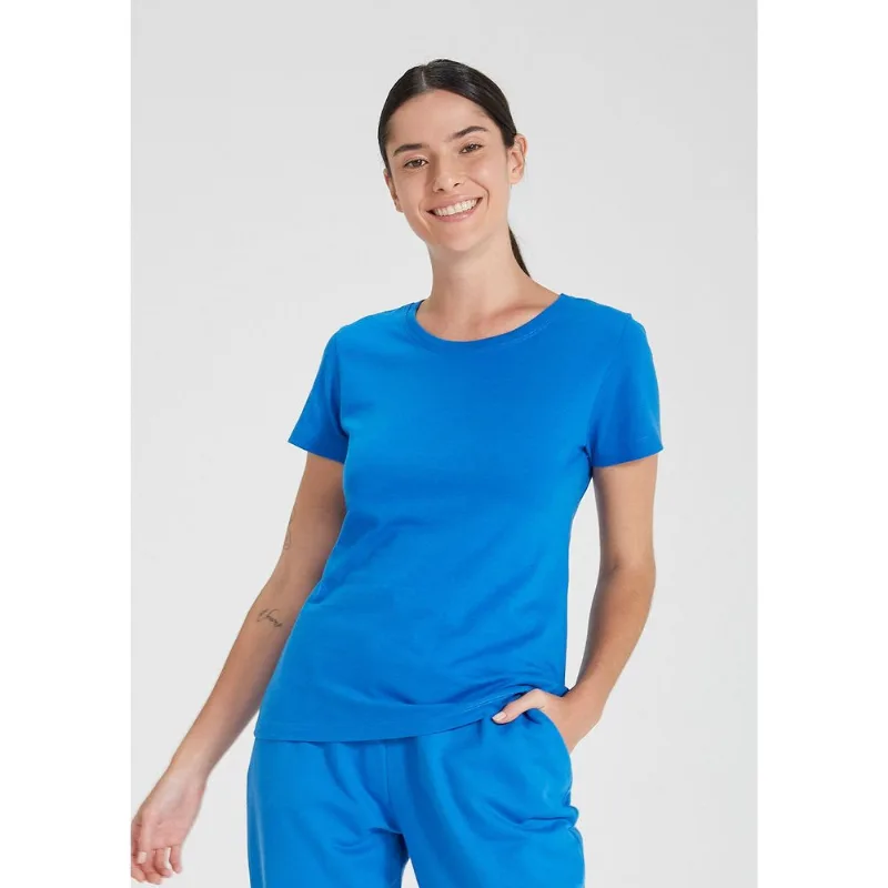Camiseta Básica Feminina Slim World - Azul EXG