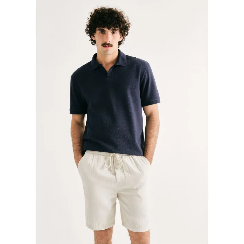Bermuda Masculina Reta Texturizada - Bege XG