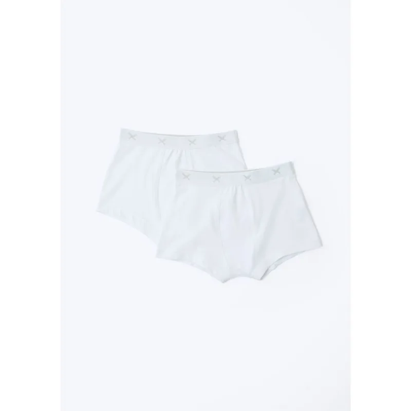 Kit 2 Cuecas Infantil Boxer - Branco 014