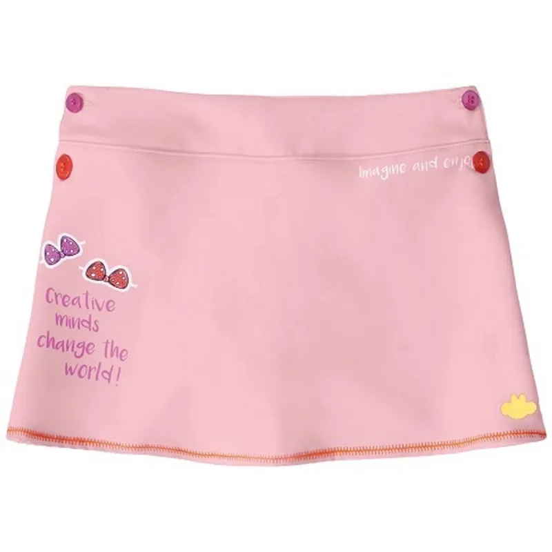 Short saia lilica rosa com aplique de botões 10112772 tam 8