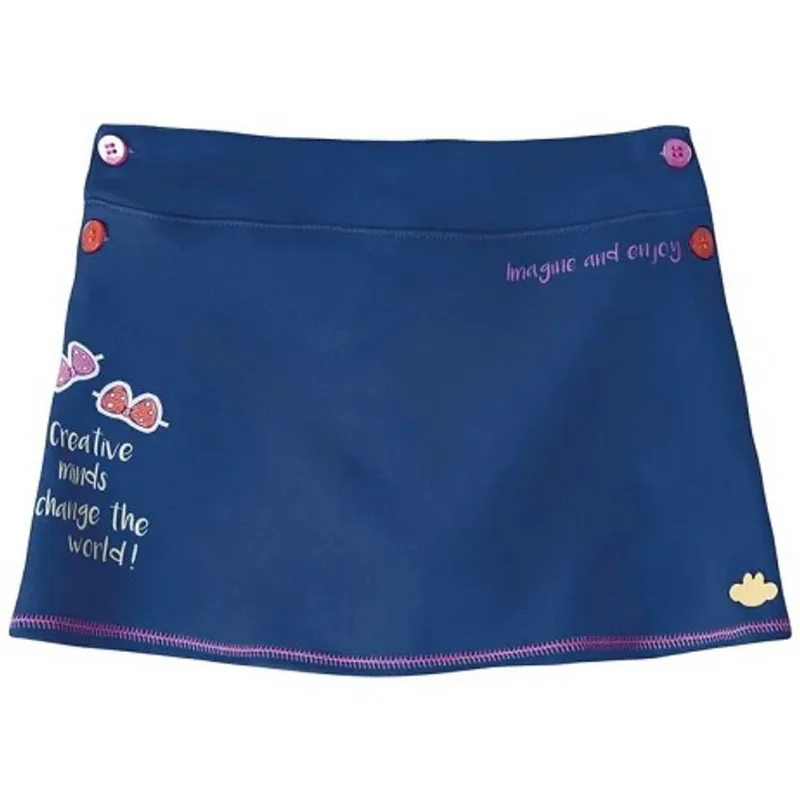 Short saia lilica azul com aplique de botões 10112772 tam 6