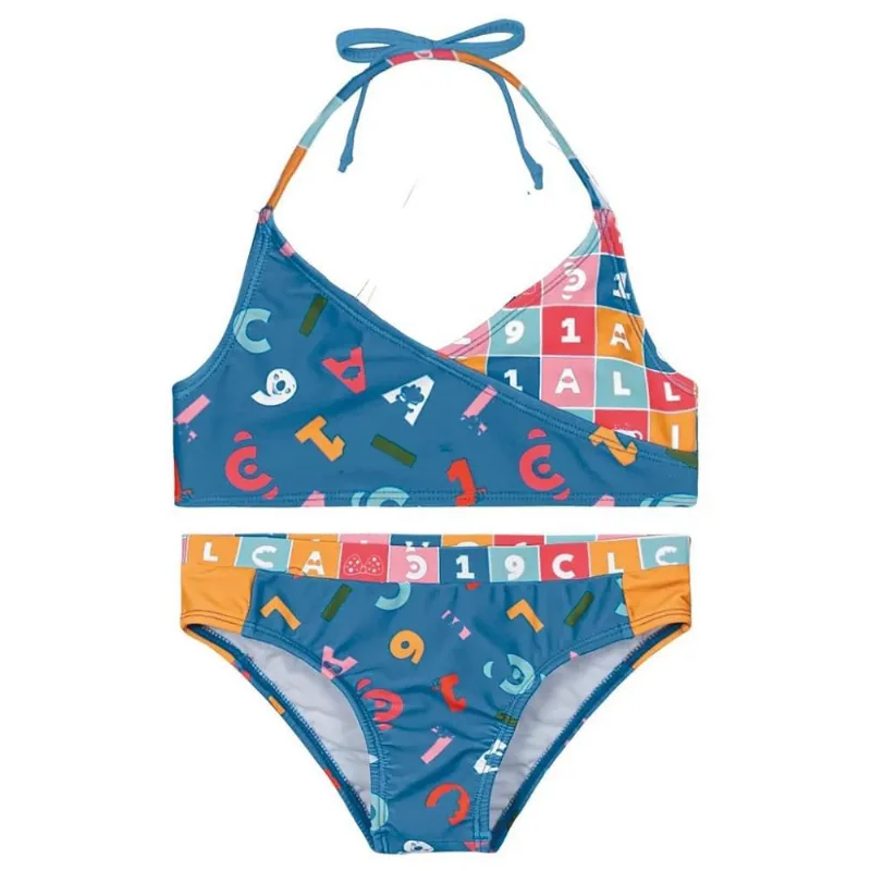 Biquíni de Praia Lilica Ripilica Com Fecho Lettering Azul 6