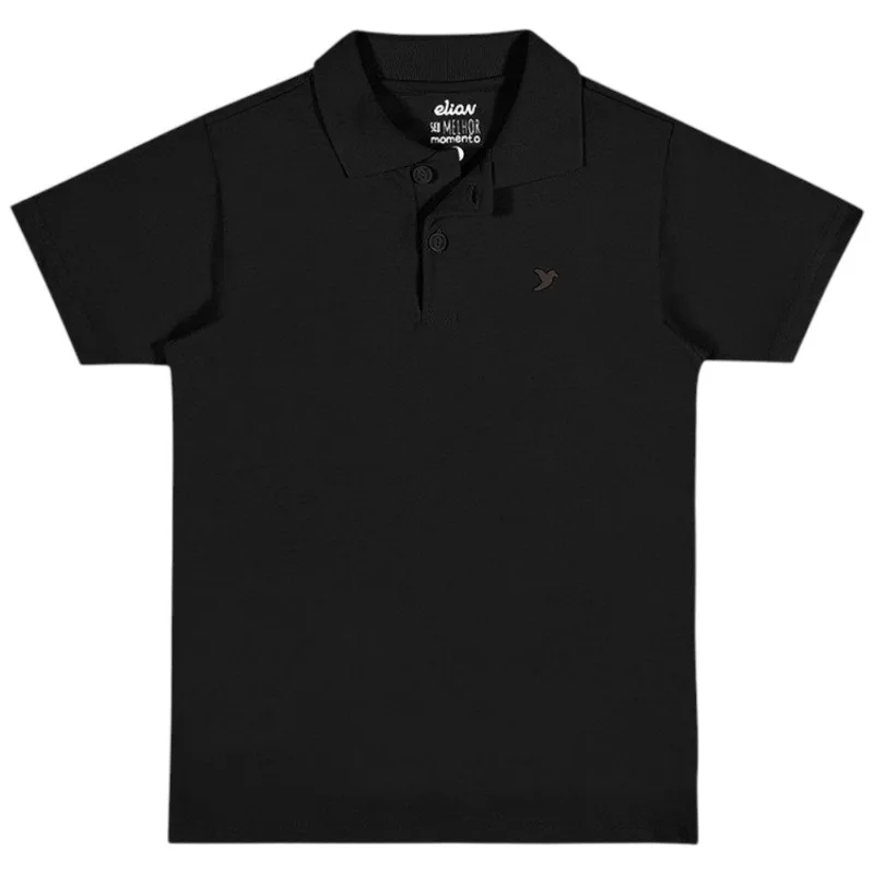Camiseta Polo Juvenil Elian 16 Preto (MP)