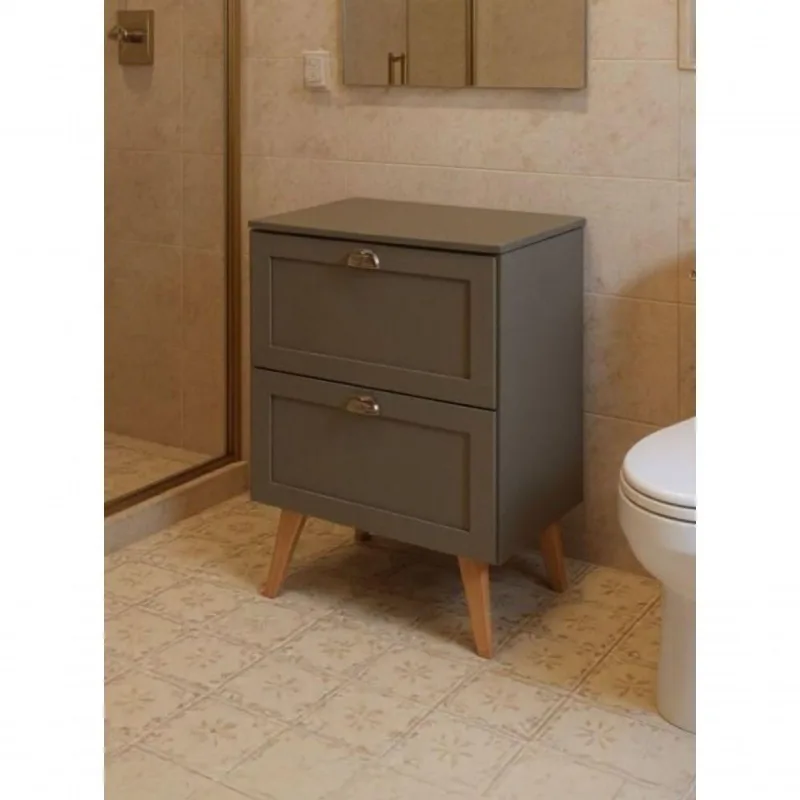 Gabinete Milano Retro com 3 Gavetas MDF 60CM Verde On Móveis - OUTRAS - Agro