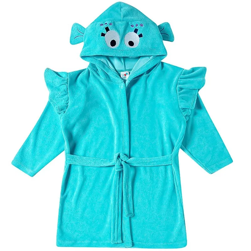 Roupão Com Capuz Toddler Tip Top Turquesa Claro 24612148k - Azul Turquesa - 1t