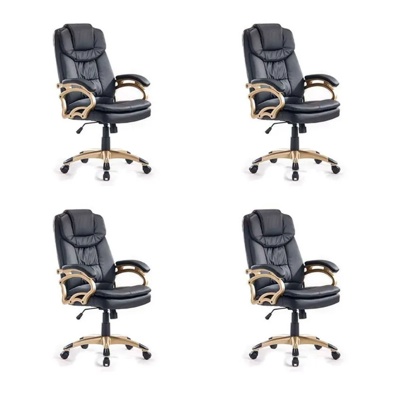 Conjunto Com 4 Cadeiras De Escritório Giratórias Clark Preto