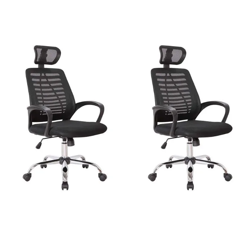 Conjunto Com 2 Cadeiras De Escritório Diretor Giratórias Light Preto - Mobly