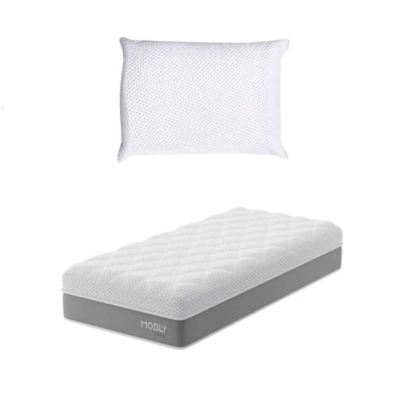 Conjunto Colchão Solteirão com Travesseiro Molas Ensacadas e Espuma Viscoelástica Sublime Branco - Mobly