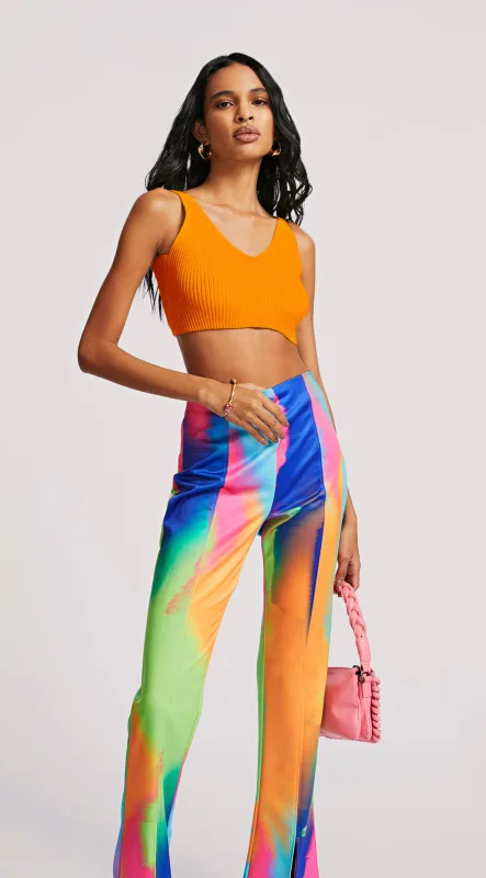 Top Morena Rosa Justo Cavado Canelado Laranja - Morena Rosa - Outlet