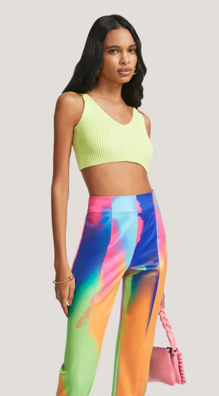Top Morena Rosa Justo Cavado Canelado Verde Claro - Morena Rosa - Outlet
