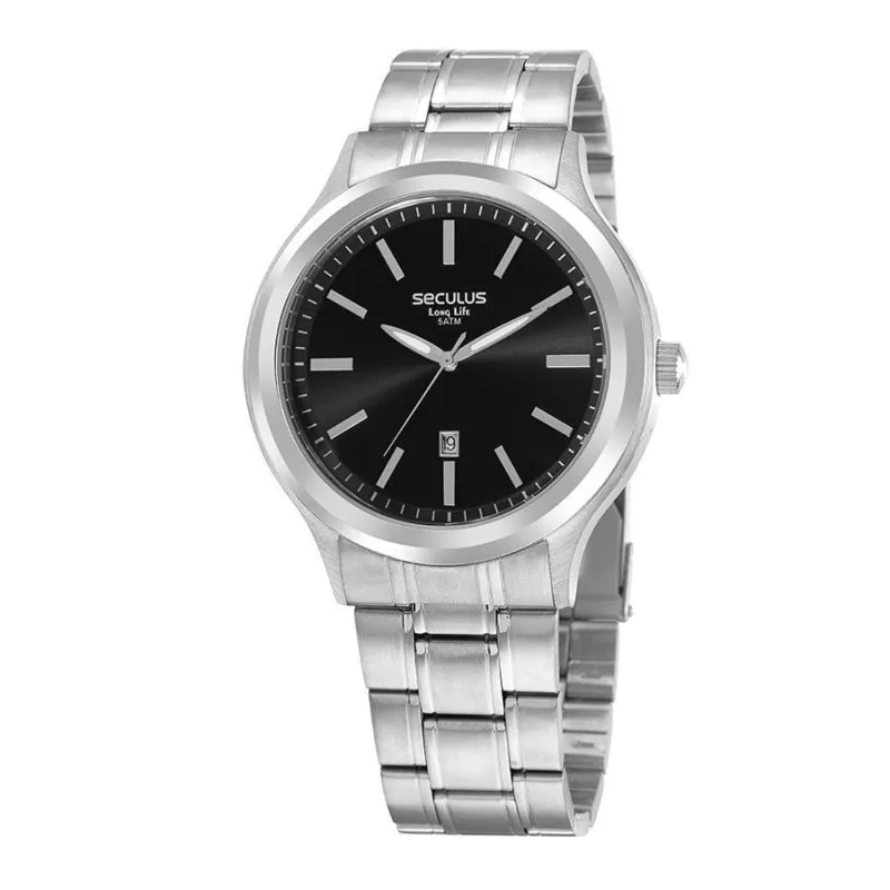 Relógio Seculus Masculino Prata Calendário 20993G0Svna3 - Seculus