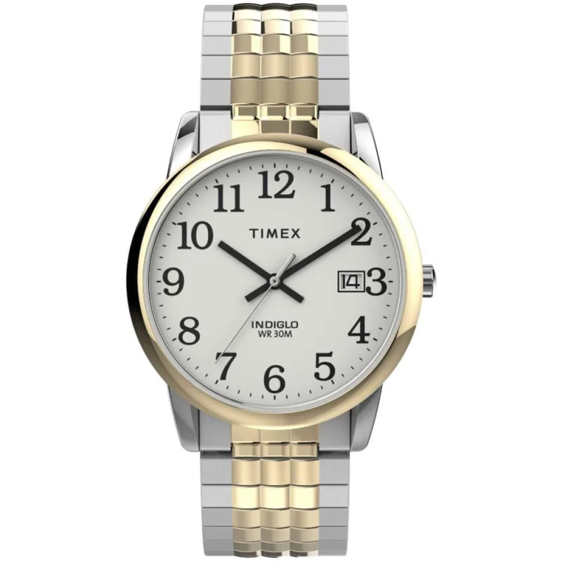Relógio Analógico Easy Reader Indiglo Bicolor Aço Inox com Iluminação Noturna Prata Iconnect By - iConnect by Timex