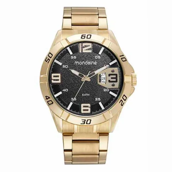 Relógio Masculino Analógico Calendário, Mondaine, Dourado, 32650GPMVDE2 - Mondaine - Relógios E Joias