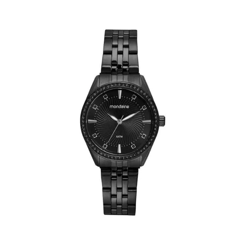 Relógio Mondaine Cristais Preto Feminino 32805Lpmvpe3